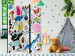 Folding Screen Energetic Panda - lined paper with whimsical drawings 117380 additionalThumb 4