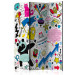 Folding Screen Energetic Panda - lined paper with whimsical drawings 117380