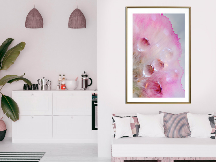 Poster Drops - multicolored abstraction with water droplets on pink watercolors 117880 additionalImage 17