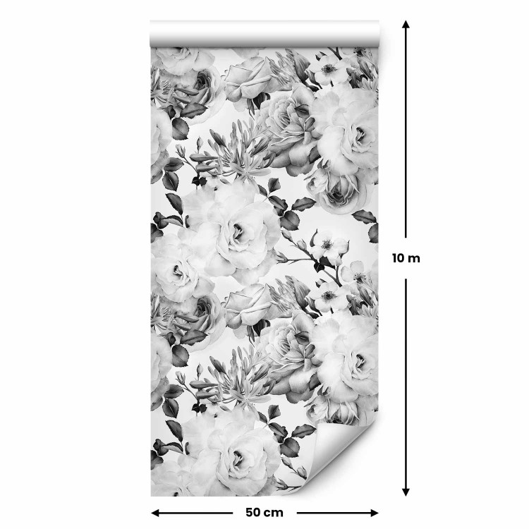Modern Wallpaper English Flowers (Black and White) 117980 additionalImage 7