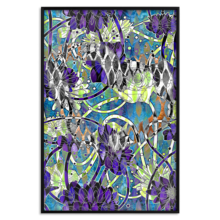 Wall Poster Vibrations of Nature - colorful abstract composition with a floral pattern 118280 additionalImage 24