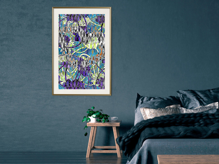Wall Poster Vibrations of Nature - colorful abstract composition with a floral pattern 118280 additionalImage 21
