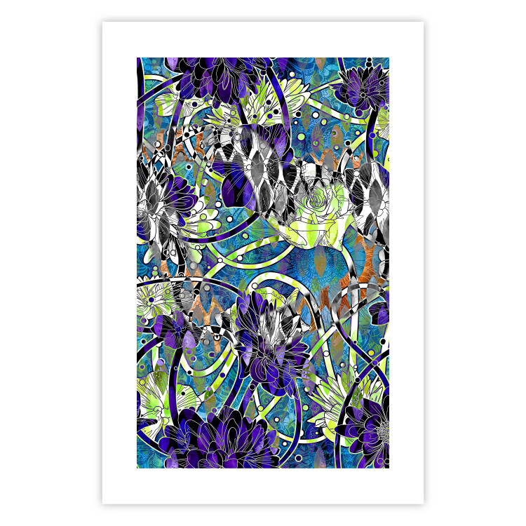 Wall Poster Vibrations of Nature - colorful abstract composition with a floral pattern 118280 additionalImage 25