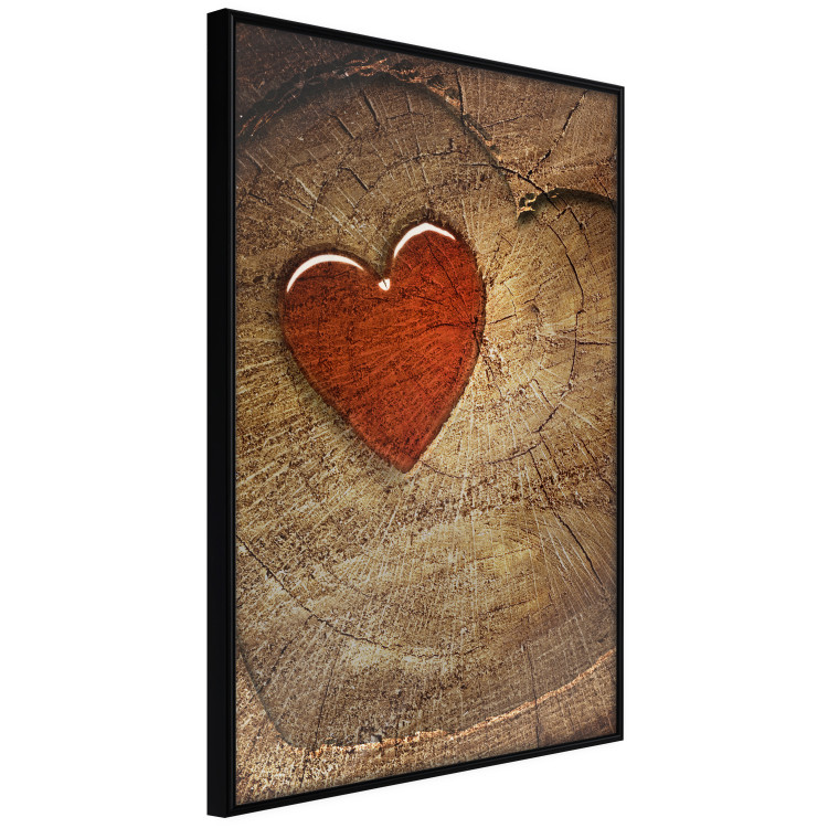Wall Poster Message - romantic composition with a red heart on a wooden background 121880 additionalImage 10