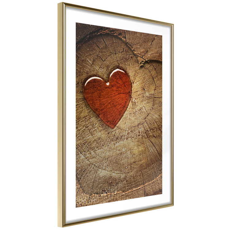Wall Poster Message - romantic composition with a red heart on a wooden background 121880 additionalImage 8