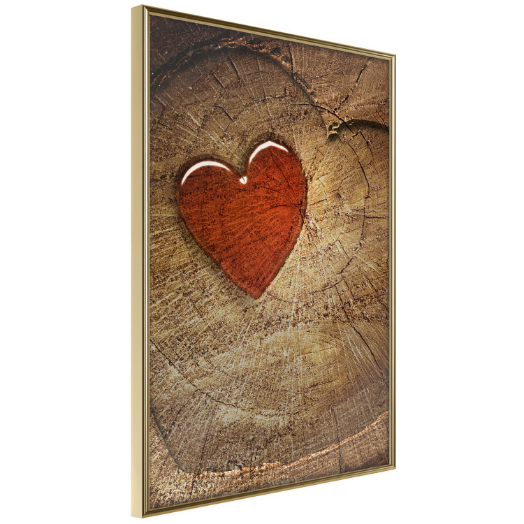 Wall Poster Message - romantic composition with a red heart on a wooden background 121880 additionalImage 14