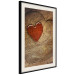 Wall Poster Message - romantic composition with a red heart on a wooden background 121880 additionalThumb 3