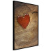 Wall Poster Message - romantic composition with a red heart on a wooden background 121880 additionalThumb 12