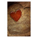 Wall Poster Message - romantic composition with a red heart on a wooden background 121880
