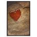 Wall Poster Message - romantic composition with a red heart on a wooden background 121880 additionalThumb 24
