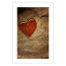 Wall Poster Message - romantic composition with a red heart on a wooden background 121880 additionalThumb 19