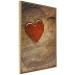 Wall Poster Message - romantic composition with a red heart on a wooden background 121880 additionalThumb 12