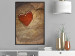 Wall Poster Message - romantic composition with a red heart on a wooden background 121880 additionalThumb 3