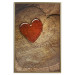 Wall Poster Message - romantic composition with a red heart on a wooden background 121880 additionalThumb 16