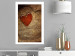 Wall Poster Message - romantic composition with a red heart on a wooden background 121880 additionalThumb 2