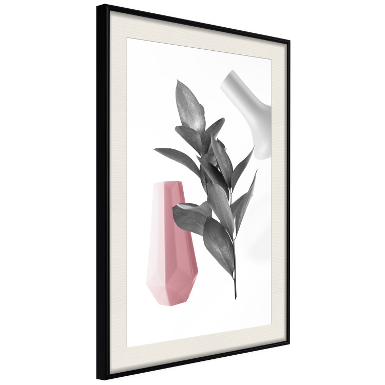 Poster Spirit of Creation - abstraction of gray plant and vases on white background 123280 additionalImage 3