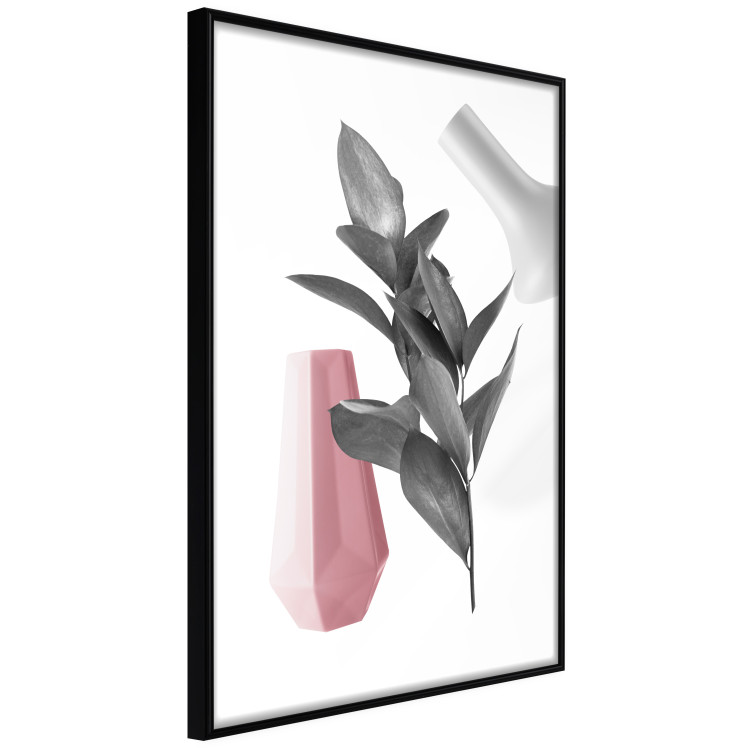 Poster Spirit of Creation - abstraction of gray plant and vases on white background 123280 additionalImage 10