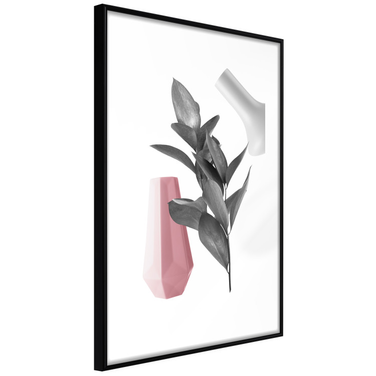 Poster Spirit of Creation - abstraction of gray plant and vases on white background 123280 additionalImage 11