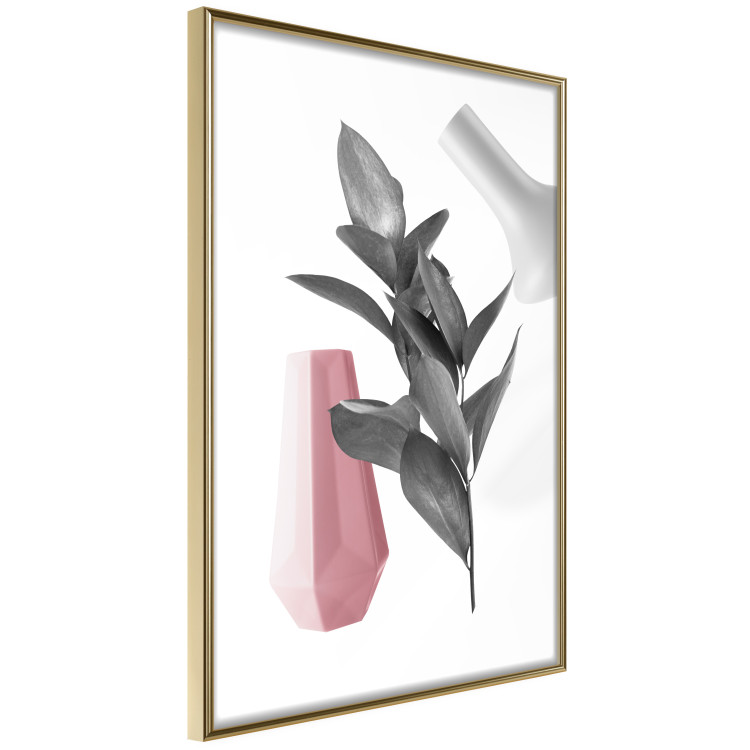 Poster Spirit of Creation - abstraction of gray plant and vases on white background 123280 additionalImage 14