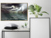 Wall Poster Storm over the Lake - landscape of lightning from the sky over water with mountains in the background 123480 additionalThumb 5