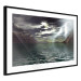 Wall Poster Storm over the Lake - landscape of lightning from the sky over water with mountains in the background 123480 additionalThumb 11