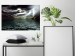 Wall Poster Storm over the Lake - landscape of lightning from the sky over water with mountains in the background 123480 additionalThumb 17