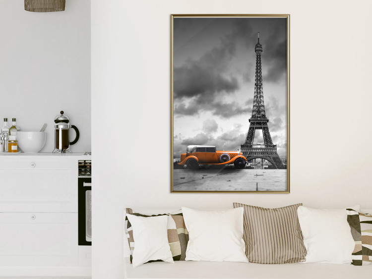 Poster Orange Car - photograph of vehicle against Eiffel Tower and sky 123880 additionalImage 10