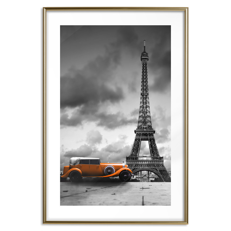 Poster Orange Car - photograph of vehicle against Eiffel Tower and sky 123880 additionalImage 16