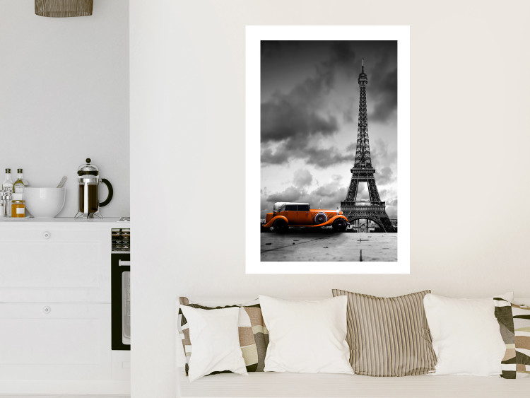 Poster Orange Car - photograph of vehicle against Eiffel Tower and sky 123880 additionalImage 7