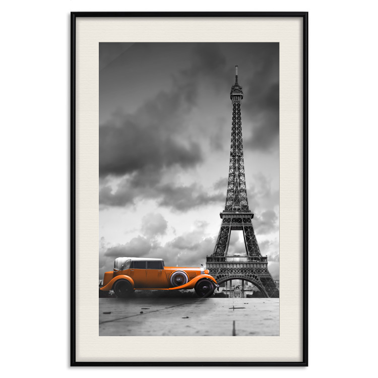 Poster Orange Car - photograph of vehicle against Eiffel Tower and sky 123880 additionalImage 18