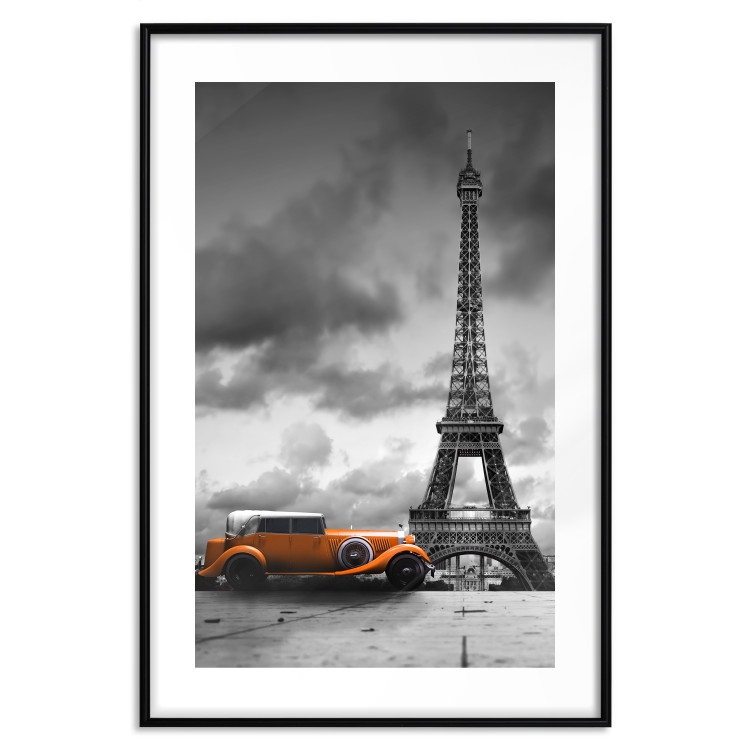 Poster Orange Car - photograph of vehicle against Eiffel Tower and sky 123880 additionalImage 17