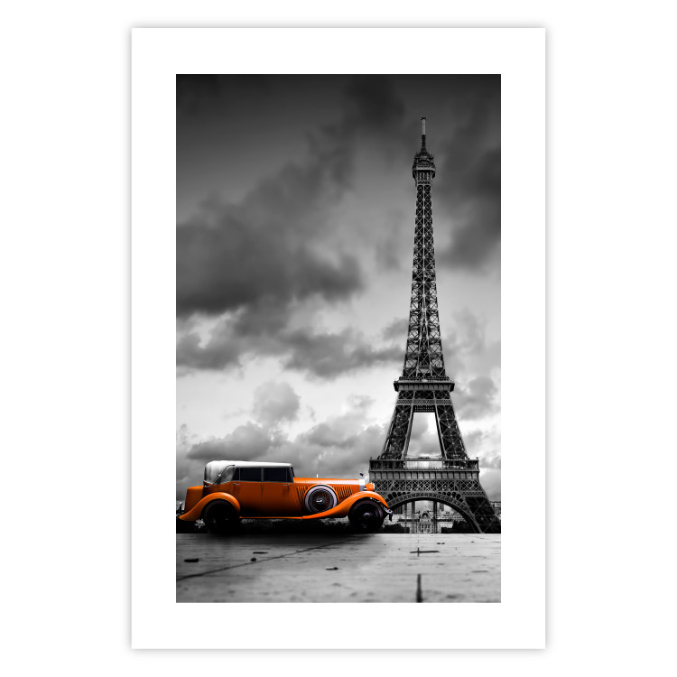Poster Orange Car - photograph of vehicle against Eiffel Tower and sky 123880 additionalImage 25