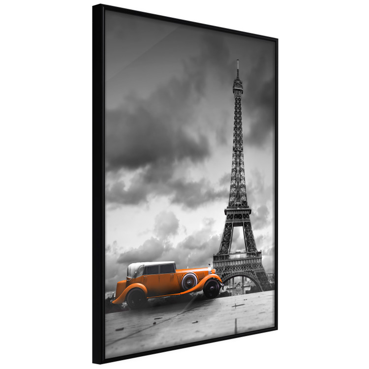 Poster Orange Car - photograph of vehicle against Eiffel Tower and sky 123880 additionalImage 2
