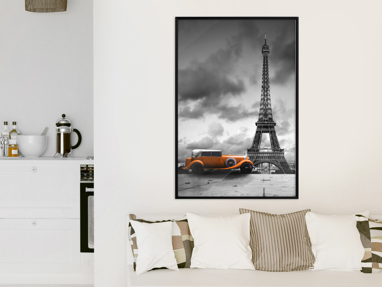 Poster Orange Car - photograph of vehicle against Eiffel Tower and sky 123880 additionalImage 8