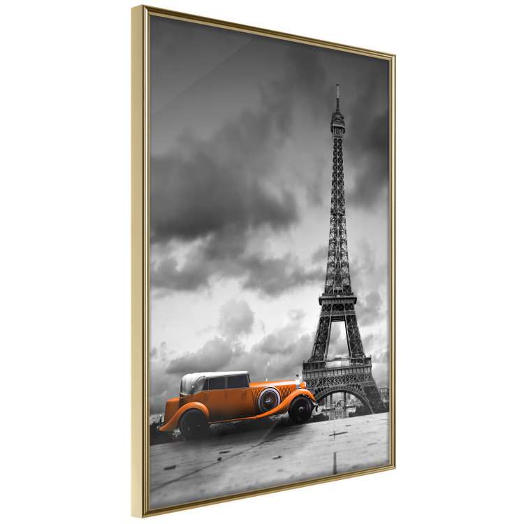 Poster Orange Car - photograph of vehicle against Eiffel Tower and sky 123880 additionalImage 3