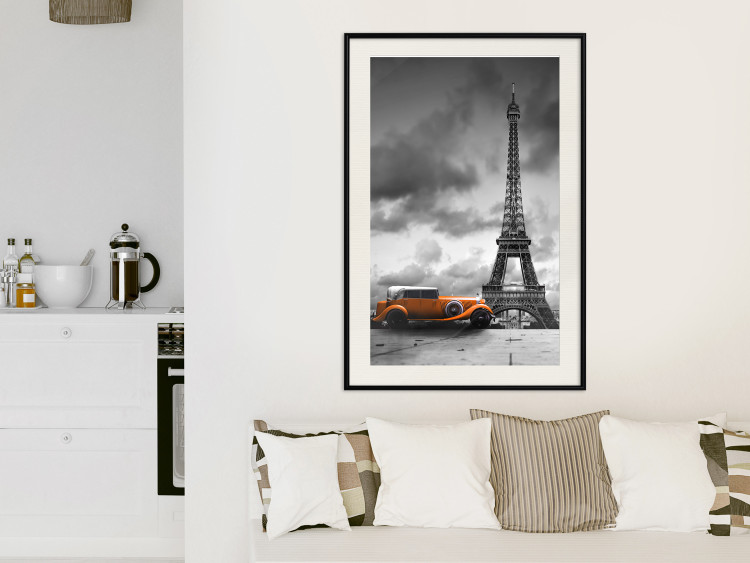Poster Orange Car - photograph of vehicle against Eiffel Tower and sky 123880 additionalImage 22