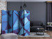 Folding Screen Royal Blue (3-piece) - geometric abstraction in 3D form 124080 additionalThumb 4