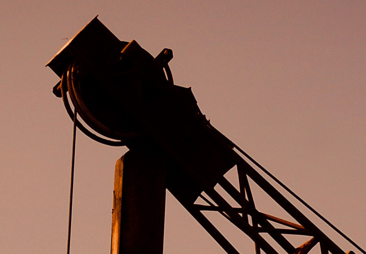 Canvas Crane against the sky - photo of the machine against the setting sun 124380 additionalImage 5