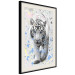 Wall Poster White Tiger - tropical animal on background of colorful watercolor dots 127880 additionalThumb 3
