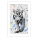 Wall Poster White Tiger - tropical animal on background of colorful watercolor dots 127880 additionalThumb 21