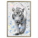 Wall Poster White Tiger - tropical animal on background of colorful watercolor dots 127880 additionalThumb 15