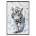 Wall Poster White Tiger - tropical animal on background of colorful watercolor dots 127880 additionalThumb 16