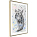 Wall Poster White Tiger - tropical animal on background of colorful watercolor dots 127880 additionalThumb 7