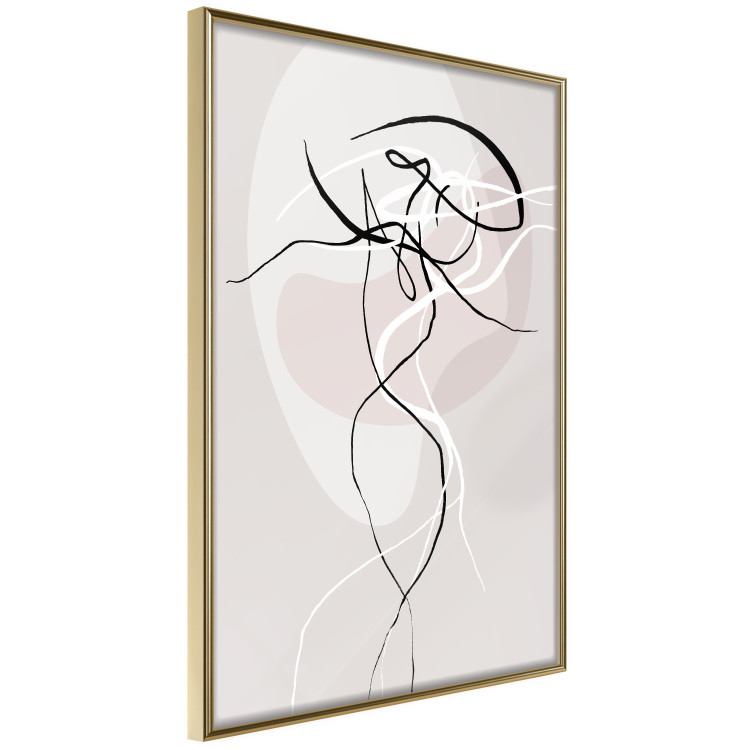 Poster Beige Energy - abstract line art of human silhouette on light background 128080 additionalImage 12