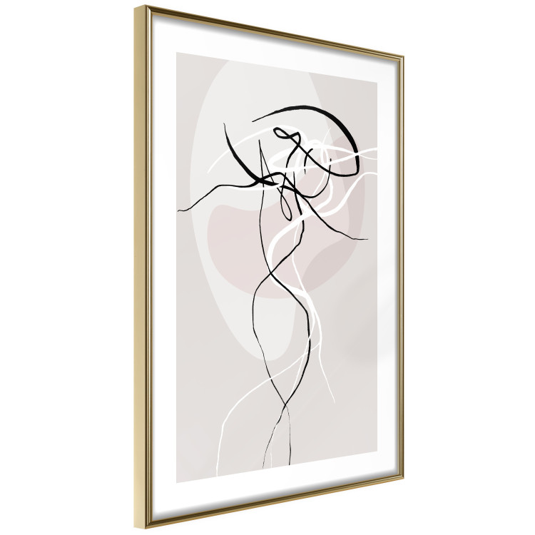 Poster Beige Energy - abstract line art of human silhouette on light background 128080 additionalImage 7