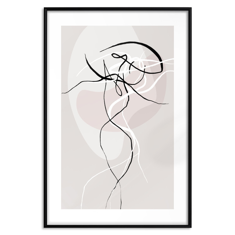 Poster Beige Energy - abstract line art of human silhouette on light background 128080 additionalImage 15