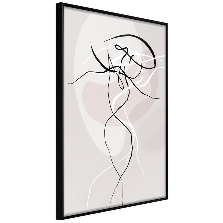 Poster Beige Energy - abstract line art of human silhouette on light background 128080 additionalImage 11
