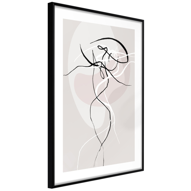 Poster Beige Energy - abstract line art of human silhouette on light background 128080 additionalImage 6