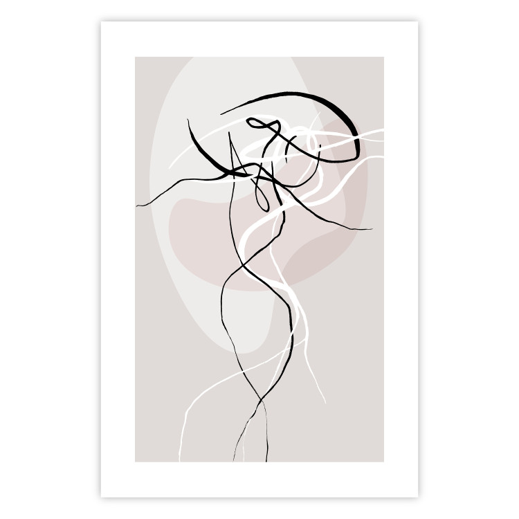 Poster Beige Energy - abstract line art of human silhouette on light background 128080 additionalImage 19