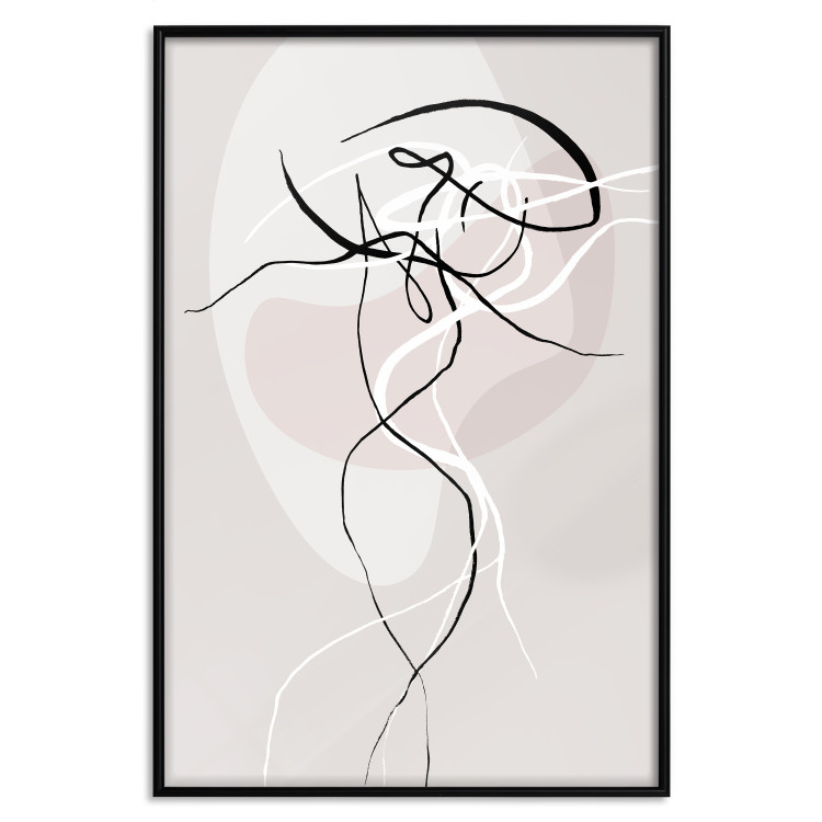 Poster Beige Energy - abstract line art of human silhouette on light background 128080 additionalImage 16